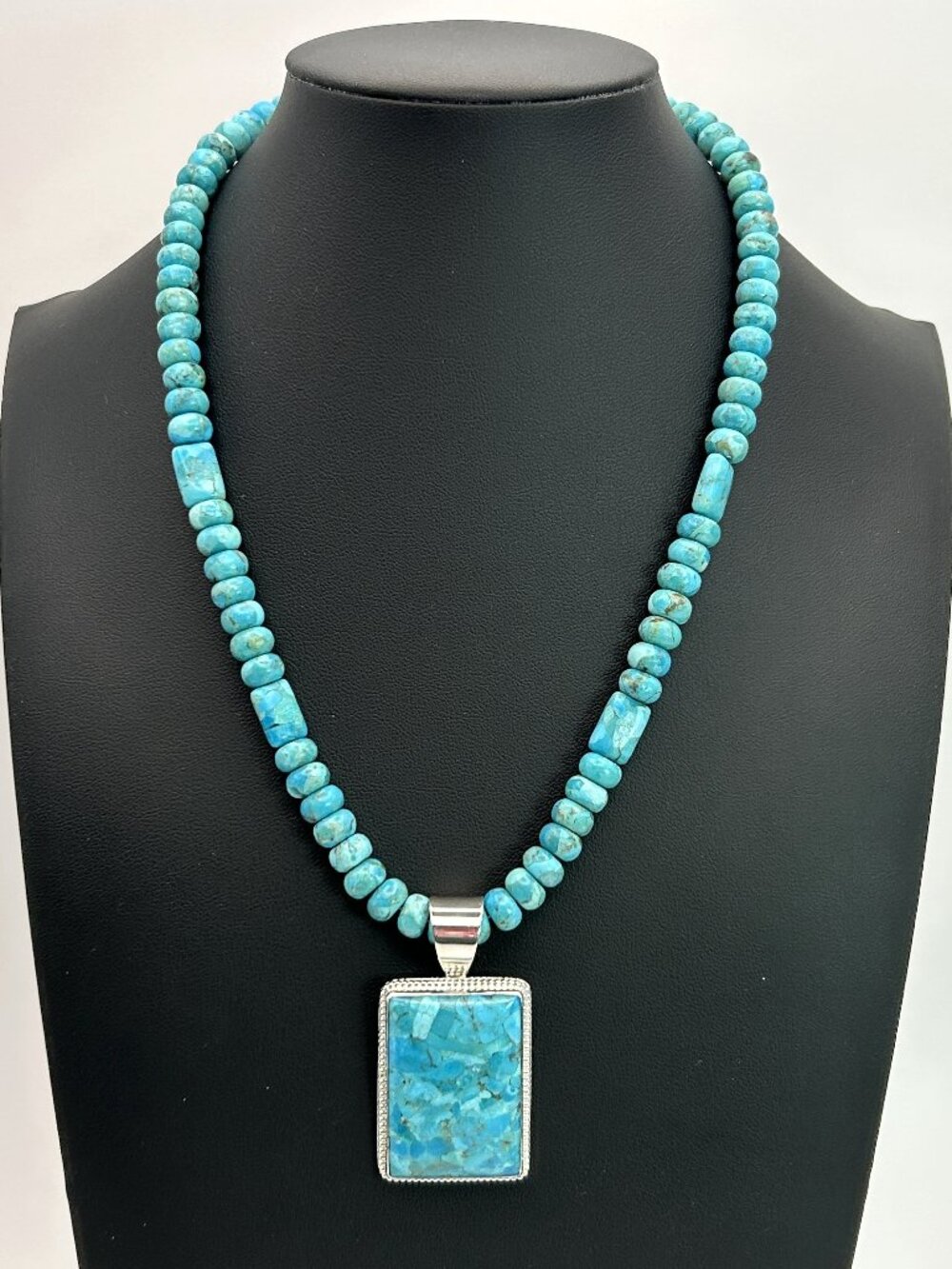 Jay King Mine Finds DTR 925 Turquoise Necklace Reversible Pendant Sterling 56g